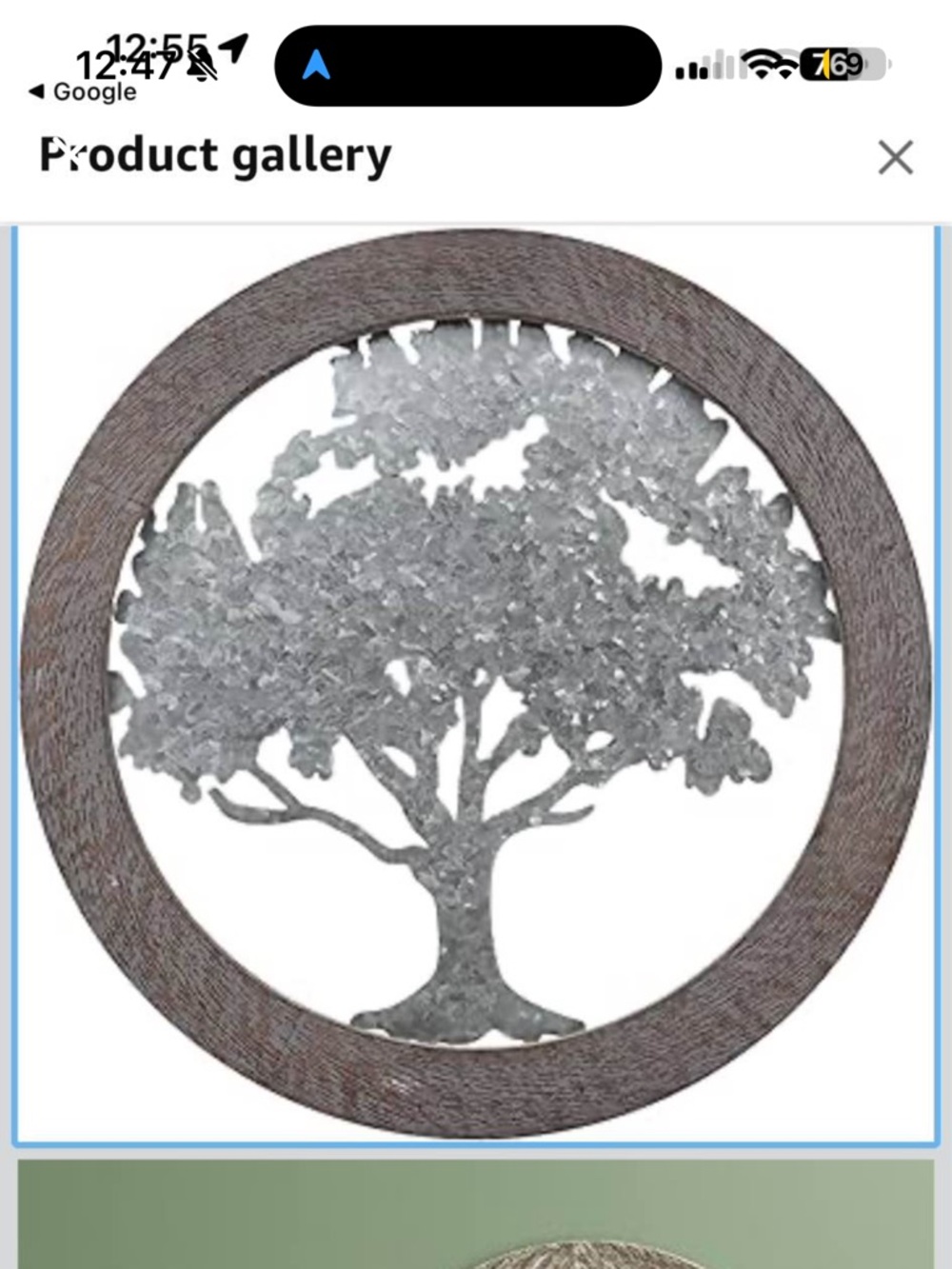 Round Tree Wall Art Metal & Wood Accent